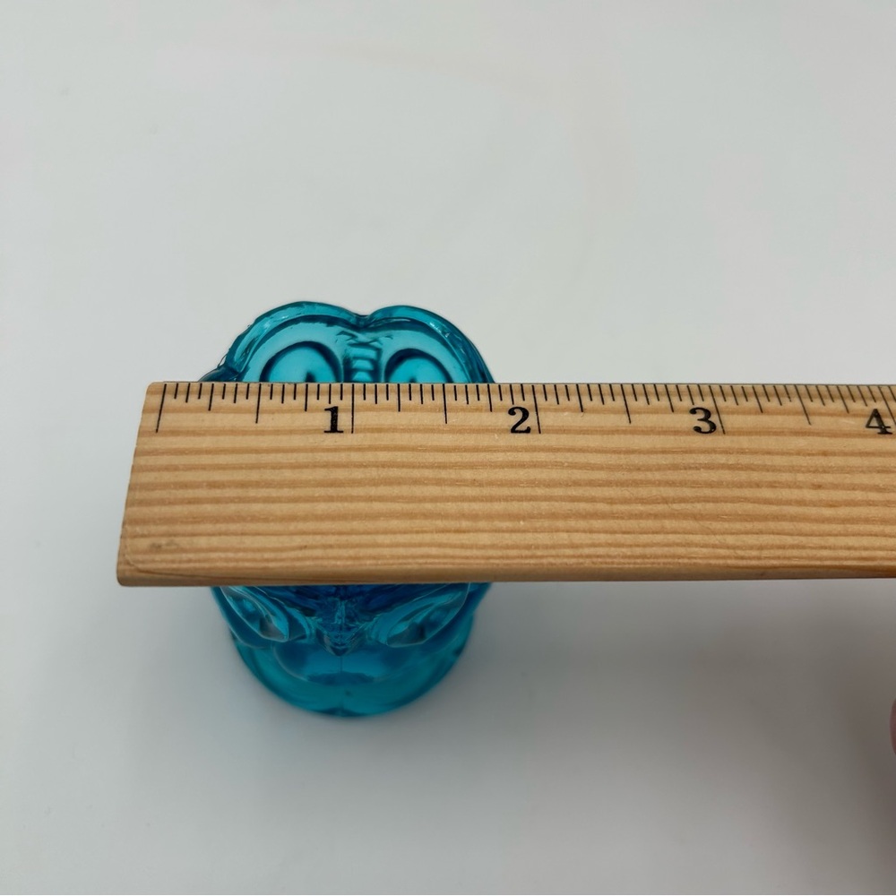 Vintage LE Smith Glass Moon & Stars Toothpick Holders - Green and Blue - Picture 8 of 9